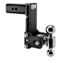 B&W Trailer Hitches Tow & Stow Adjustable Trailer Hitch Ball Mount - Fits 2.5" Receiver, Dual Ball (2" x 2-5/16"), 7" Drop, 14,500 GTW - TS20040B