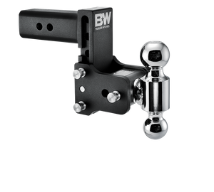 B&W Trailer Hitches Tow & Stow Adjustable Trailer Hitch Ball Mount - Fits 2.5" Receiver, Dual Ball (2" x 2-5/16"), 5" Drop, 14,500 GTW - TS20037B