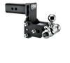 B&W Trailer Hitches Tow & Stow Adjustable Trailer Hitch Ball Mount - Fits 2.5" Receiver, Tri-Ball (1-7/8" x 2" x 2-5/16"), 5" Drop, 14,500 GTW - TS20048B