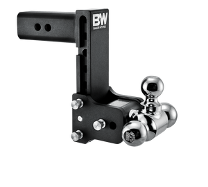 B&W Trailer Hitches Tow & Stow Adjustable Trailer Hitch Ball Mount - Fits 2.5" Receiver, Tri-Ball (1-7/8" x 2" x 2-5/16"), 7" Drop, 14,500 GTW - TS20049B