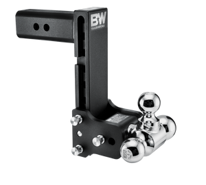 B&W Trailer Hitches Tow & Stow Adjustable Trailer Hitch Ball Mount - Fits 2.5" Receiver, Tri-Ball (1-7/8" x 2" x 2-5/16"), 8.5" Drop, 14,500 GTW - TS20050B