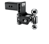 B&W Trailer Hitches Tow & Stow Adjustable Trailer Hitch Ball Mount - Fits 3" Receiver, Dual Ball (2" x 2-5/16"), 4.5" Drop, 21,000 GTW - TS30037B