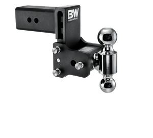 B&W Trailer Hitches Tow & Stow Adjustable Trailer Hitch Ball Mount - Fits 3" Receiver, Dual Ball (2" x 2-5/16"), 4.5" Drop, 21,000 GTW - TS30037B