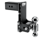 B&W Trailer Hitches Tow & Stow Adjustable Trailer Hitch Ball Mount - Fits 3" Receiver, Dual Ball (2" x 2-5/16"), 7.5" Drop, 21,000 GTW - TS30040B