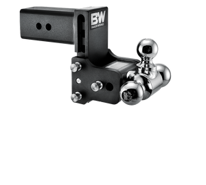 B&W Trailer Hitches Tow & Stow Adjustable Trailer Hitch Ball Mount - Fits 3" Receiver, Tri-Ball (1-7/8" x 2" x 2-5/16"), 4.5" Drop, 21,000 GTW - TS30048B