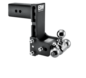 B&W Trailer Hitches Tow & Stow Adjustable Trailer Hitch Ball Mount - Fits 3" Receiver, Tri-Ball (1-7/8" x 2" x 2-5/16"), 7.5" Drop, 21,000 GTW - TS30049B