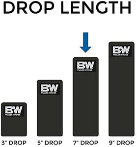 B&W Trailer Hitches Tow & Stow - Fits 2" Receiver, Dual Ball (2" x 2-5/16"), 7" Drop, 10,000 GTW - TS10040B