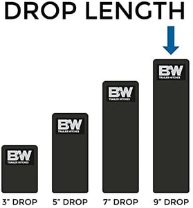 B&W Trailer Hitches Tow & Stow - Fits 2" Receiver, Dual Ball (2" x 2-5/16"), 9" Drop, 10,000 GTW - TS10043B