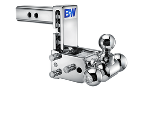 B&W Trailer Hitches Tow & Stow Adjustable Trailer Hitch Ball Mount - Fits 2.5" Receiver, Tri-Ball (1-7/8" x 2" x 2-5/16"), 5" Drop, 14,500 GTW - TS20048B