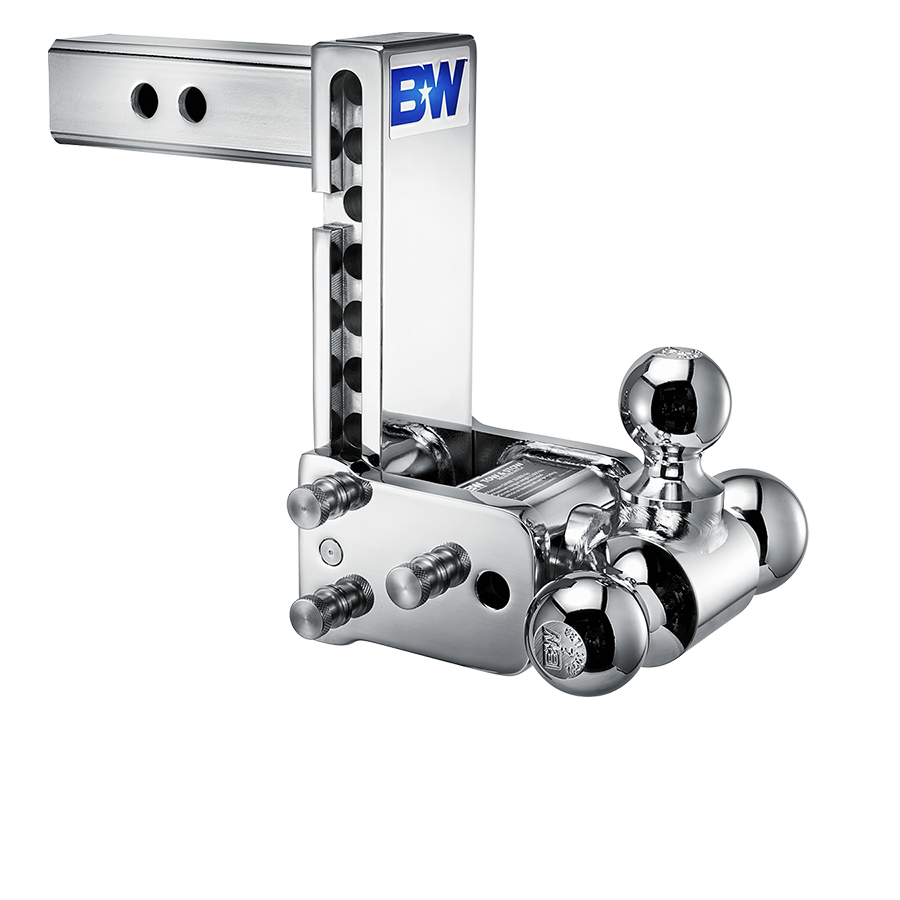 B&W Trailer Hitches Tow & Stow Adjustable Trailer Hitch Ball Mount - Fits 2.5