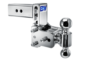 B&W Trailer Hitches Tow & Stow Adjustable Trailer Hitch Ball Mount - Fits 2.5" Receiver, Dual Ball (2" x 2-5/16"), 5" Drop, 14,500 GTW - TS20037B