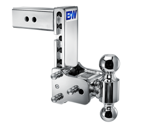 B&W Trailer Hitches Tow & Stow Adjustable Trailer Hitch Ball Mount - Fits 2.5" Receiver, Dual Ball (2" x 2-5/16"), 7" Drop, 14,500 GTW - TS20040B